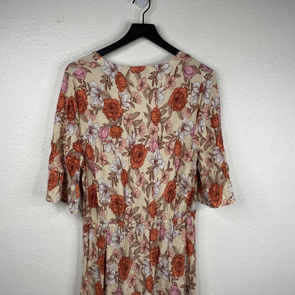 Petal & Pup Fraser Floral Maxi Dress Cream Orange Pink Women's Size 10 Boho - Picture 10 of 15